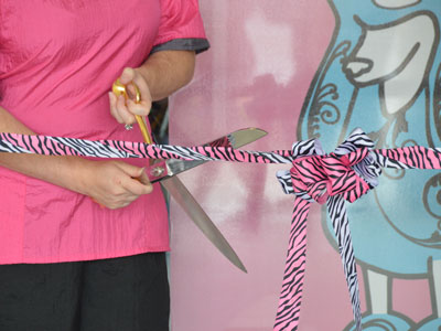 Designer Paws Salon ribbon cutting ceremony